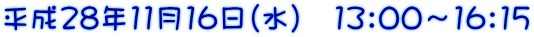 平成28年11月16日(水) 13:00~16:15